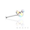20PCS OF 925 STERLING SILVER NOSE BONE STUD WITH TRIPLE GEM